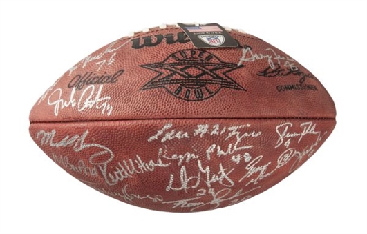Chicago Bears Team Signed Super Bowl XX Football With 27 Signatures